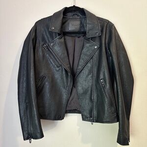ECU Leather Moto Jacket Size Medium Blank NYC